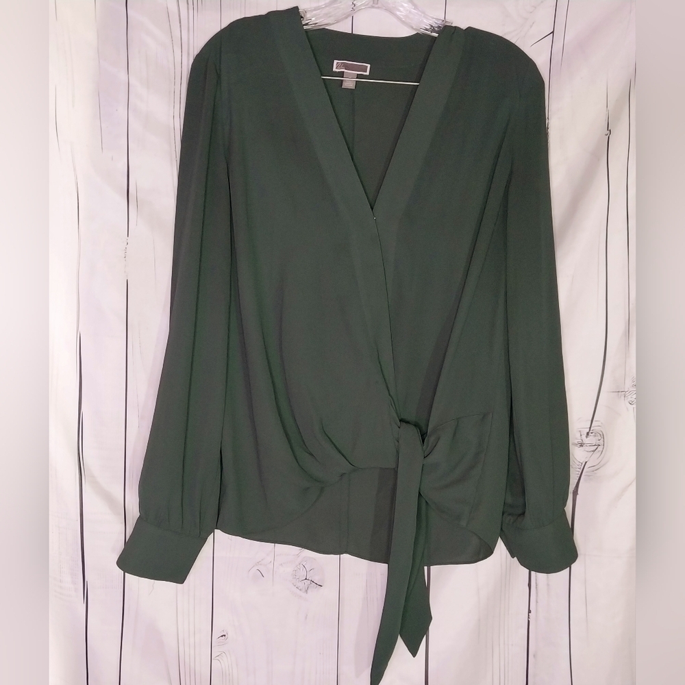 Chelsea 28 Long Sleeve Business Casual Tie Front Top